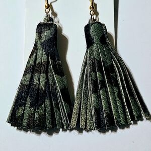 Elegant Green Tassel Earrings